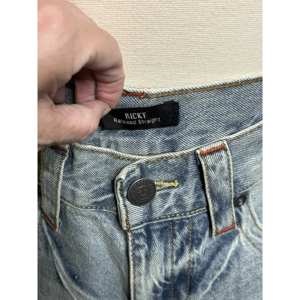 New True Religion Ricky Relaxed Straight W33 Raw Hem Shorts Retail $80